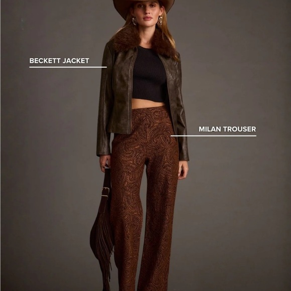 12th Tribe Brown Wide Leg Pants - Picture 2 of 3